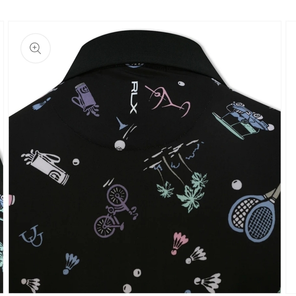 Ralph Lauren Ladies Black Racquet Print Sleeveless Polo Size Small - Picture 4 of 5